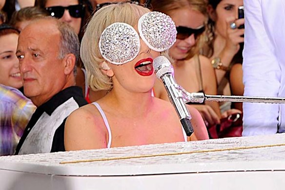 Lady Gaga performs on NBC's "Today"  show on July 9, 2010 in New York.