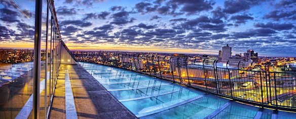 The observation deck offers excellent views over the city and the Mississippi River.