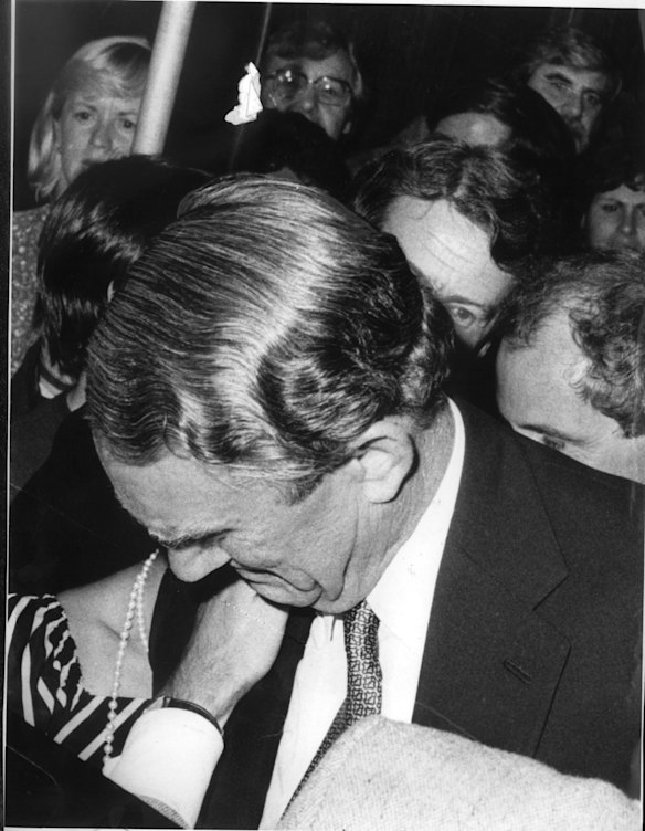 Former Prime Minister Malcolm Fraser after losing an election.