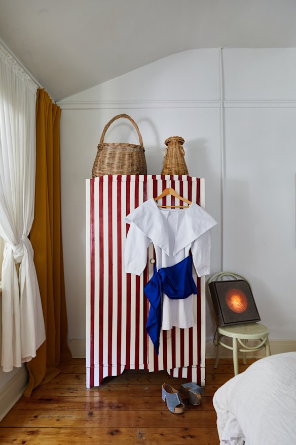 “My wardrobe, which I found second-hand, is such a special piece,” says Williams. 
“The dress is by Melbourne designer Ruby Farley-Steere of Kateri.”