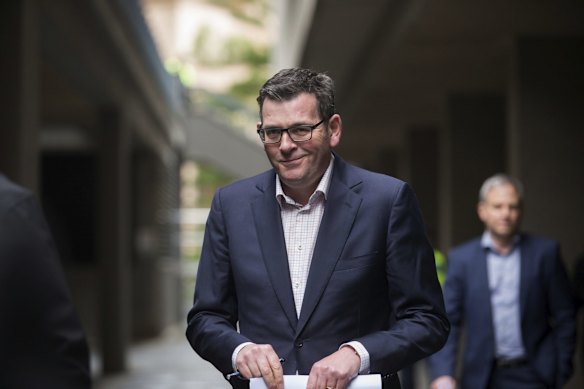 JULY 7. Victorian Premier Daniel Andrews arrives at the daily media conference. 