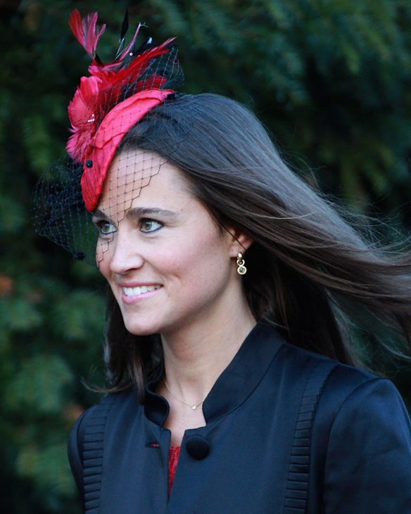 Pippa Middleton attends the wedding of Katie Percy to Patrick Valentine at St Michael's Church in Alnwick, Northumberland on February 26, 2011 