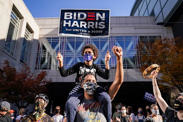 Celebrations in Philadelphia as Joe Biden is announced President-elect.