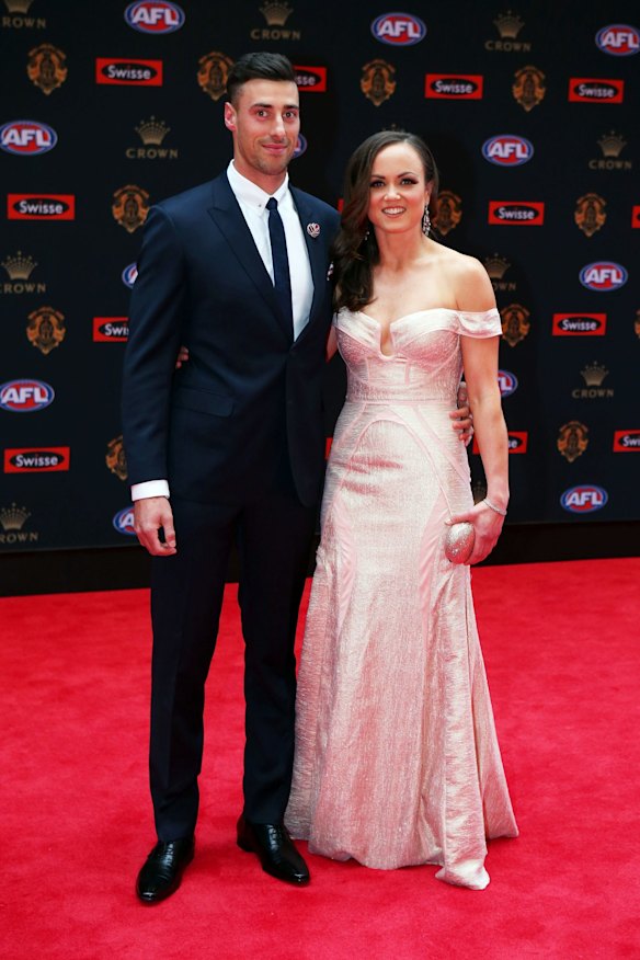 Melbourne Football Club women's captain Daisy Pearce poses on the red carpet ahead of the 2016 AFL Brownlow Medal count at Crown Palladium on September 26, 2016 in Melbourne, Australia.