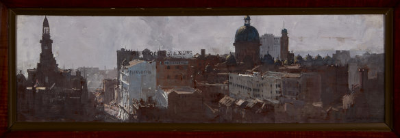 Town Hall and Domes of the Market (1921), which Streeton painted for a friend he met in World War I.