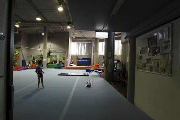 Florence is one of only a few left attending her gymnastics class.