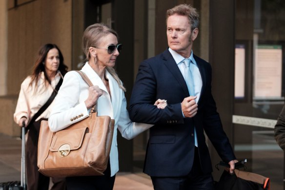 Craig McLachlan enters NSW Supreme Court with partner Vanessa Scammell in May.