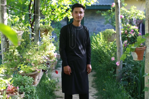 Hamidullah in his garden in Parwan (in Kabul), 2017, from the book <i>War Gardens<'i>.