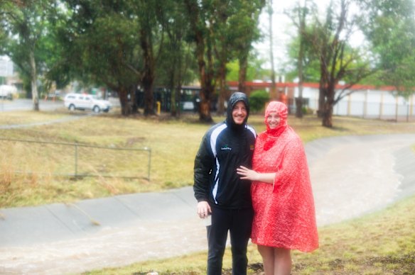 Alex Wilson and Eloise Palmer going for a walk.