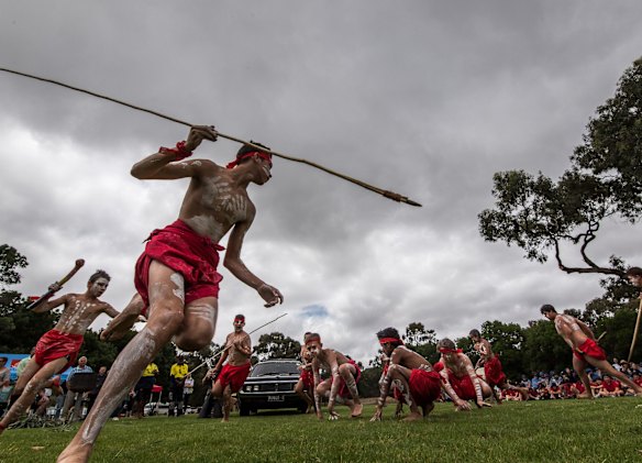 The hearse at a ceremony in Hay.