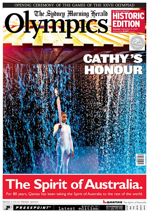 Front page of The Sydney Morning Herald from September 16 2000