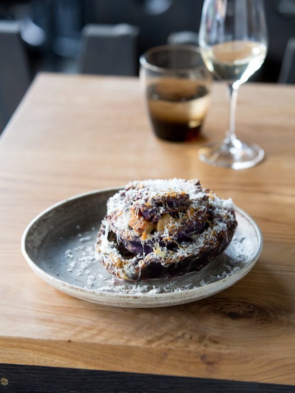 Slow-roast red cabbage, prune, parmesan and red apple at Town Mouse.