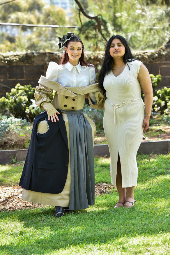 Fashions on the Field Emerging designer winner Jessica Virk (with model). 