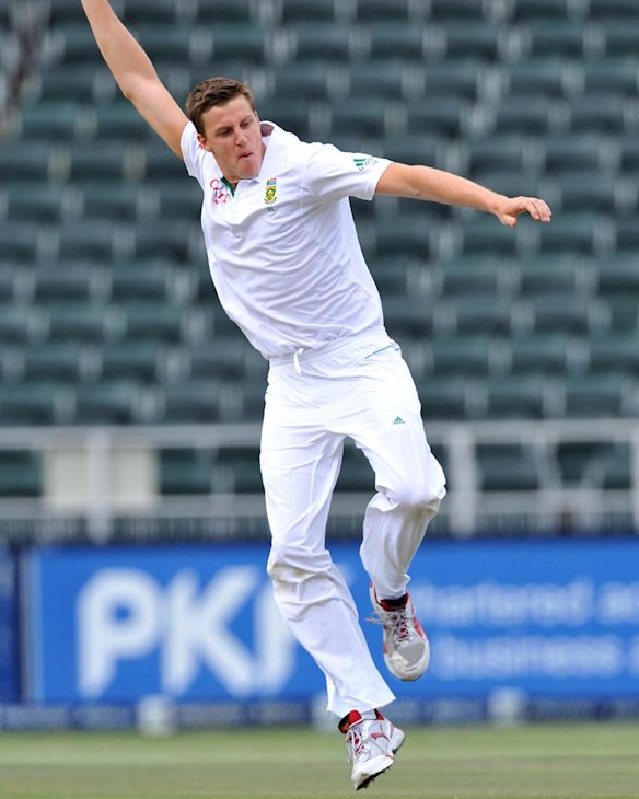 Morne Morkel is overjoyed after dismissing Ricky Ponting.