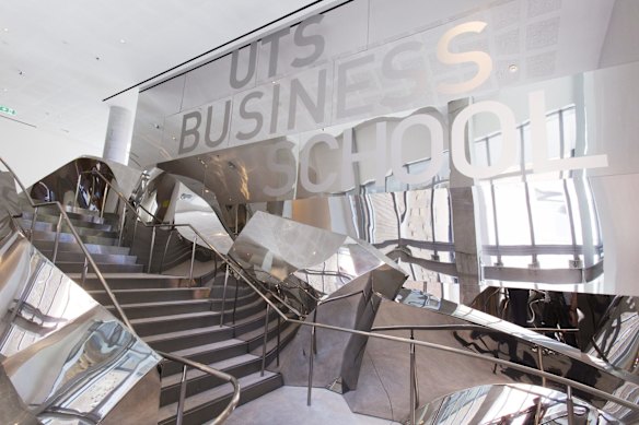 Inside the Frank Gehry-designed Dr Chau Chak Wing of the UTS. 