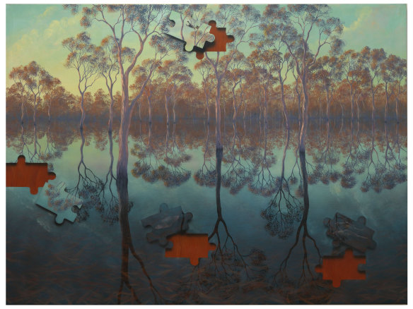Lin Onus, Barmah Forest, 1994.  Courtesy The Australian Government Department of the Environment and Energy.