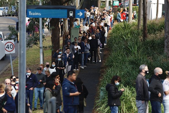 Homebush vaccination center. Eligible NSW residents have been urged to come forward for their coronavirus vaccines as a group of four mystery cases in Melbourne showed Australia remains vulnerable to community transmission of COVID-19. People aged 50 and over in NSW are eligible from Monday to receive the AstraZeneca vaccine at GPs, Commonwealth respiratory and NSW Health clinics, including the Sydney Olympic Park vaccination hub.