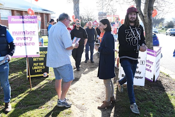 NSW Premier Gladys Berejiklian out chatting to voters this morning.