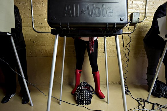 Voters cast their ballots at a polling location in Chicago on Election Day
