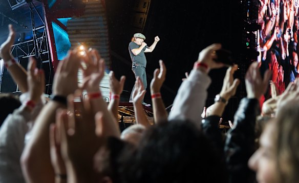 Guitarist Angus Young, the only original AC/DC member in the band. 