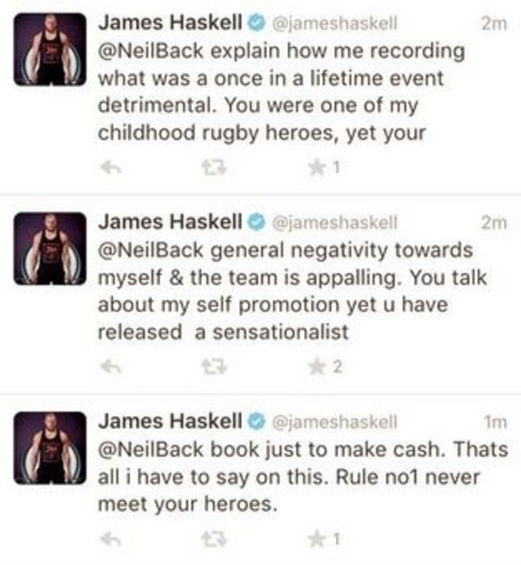 New Wasps skipper James Haskell's jibe towards Neil Back.