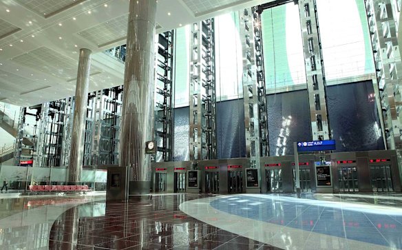 The 'skylifts' at the new Dubai Airport terminal 3