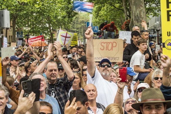 World Wide Rally for Freedom March, in Sydney, against vaccine mandates and various other COVID related health orders.