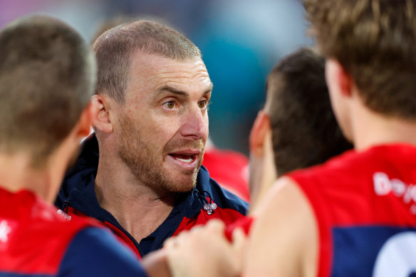 Taking a stand: Melbourne coach Simon Goodwin says the AFL Tribunal should not have upheld a two-match ban handed to Jacob van Rooyen.