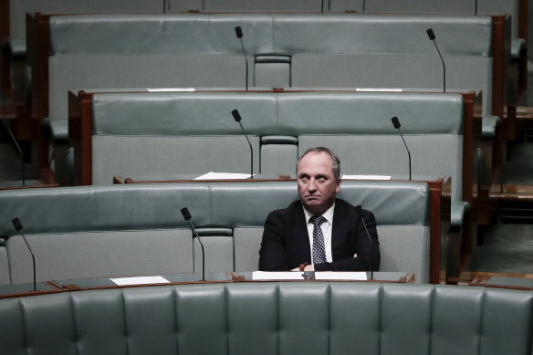 Former deputy prime minister Barnaby Joyce is now a lonely figure in Parliament.