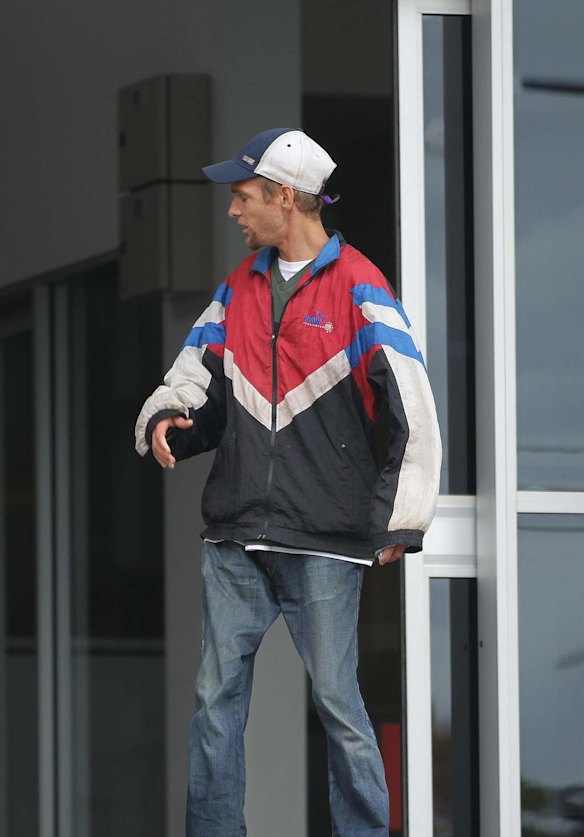 Andrew Johnson leaves Mount Druitt court. Andrew was the teenager photographed shooting up heroin in 1999 that appeared on the Sun Herald front page and triggered a NSW drug summit which brought about injecting room drug reforms. January 23, 2014.