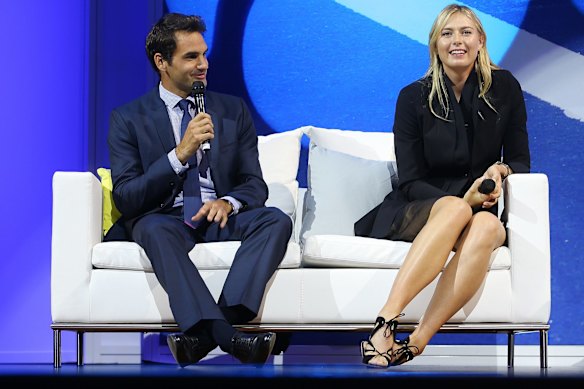 Roger Federer and Maria Sharapova before this year's Brisbane International.