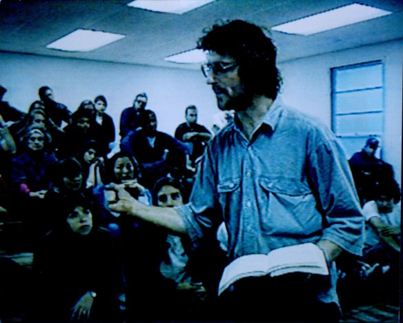 Cult leader David Koresh shown with followers at Waco compound in footage shot for Nine’s A Current Affair.