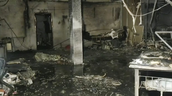 The deadly fire ripped through the intensive care ward at Welfare Hospital in India on Friday night. 