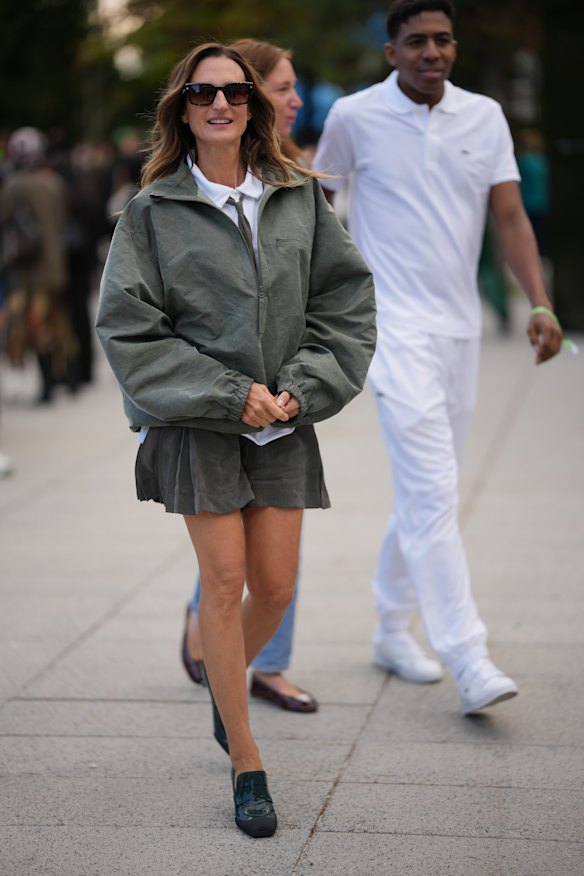 Showing off her personal style at Paris Fashion Week.