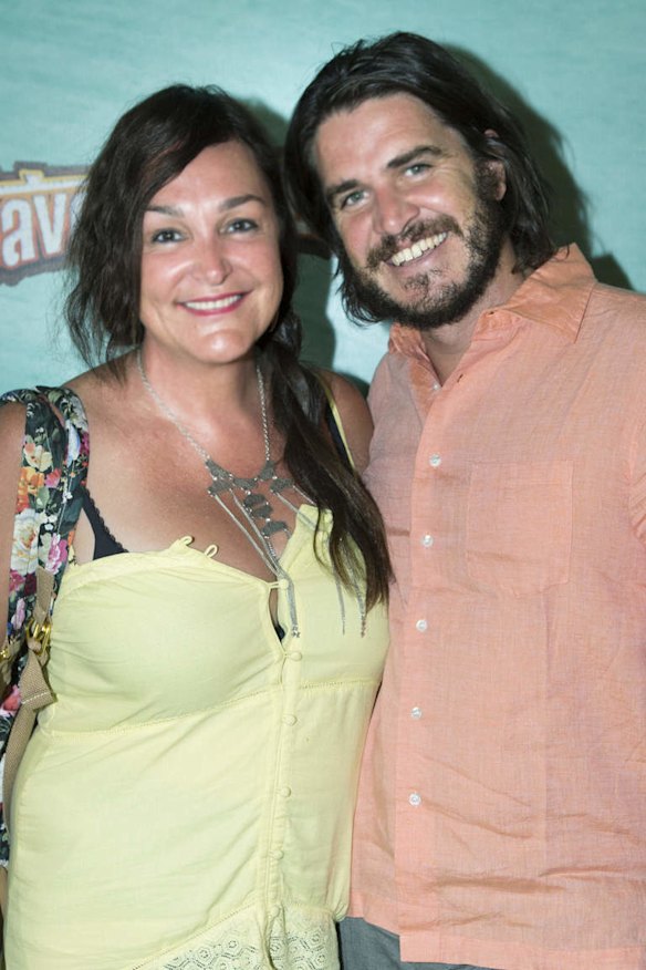 Caught and bowled: Kate Langbroek and Peter Lewis at the 'Save Your Legs' premiere.