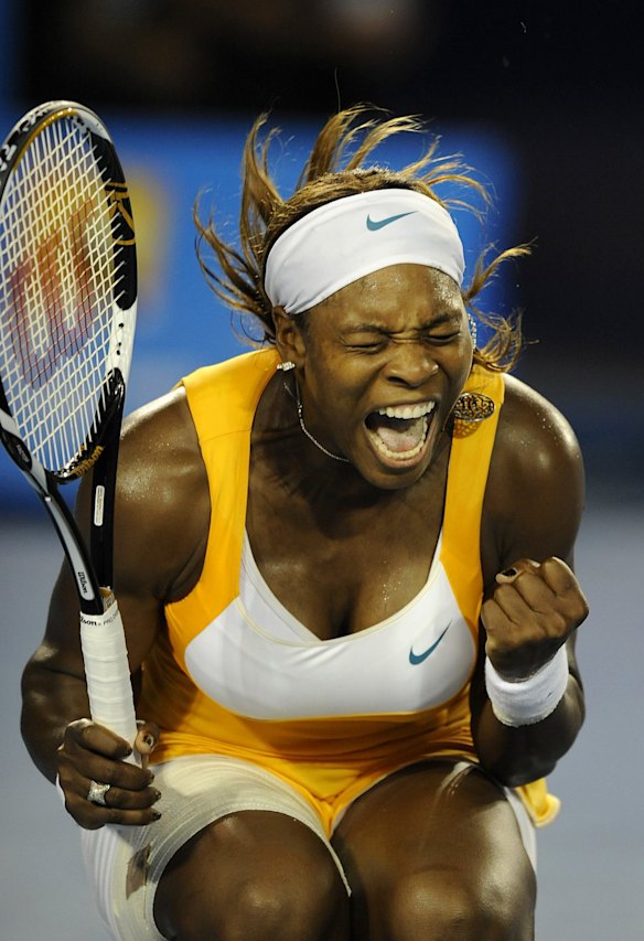 2010 Australian Open - Serena Williams on her way to beating Justine Henin.
