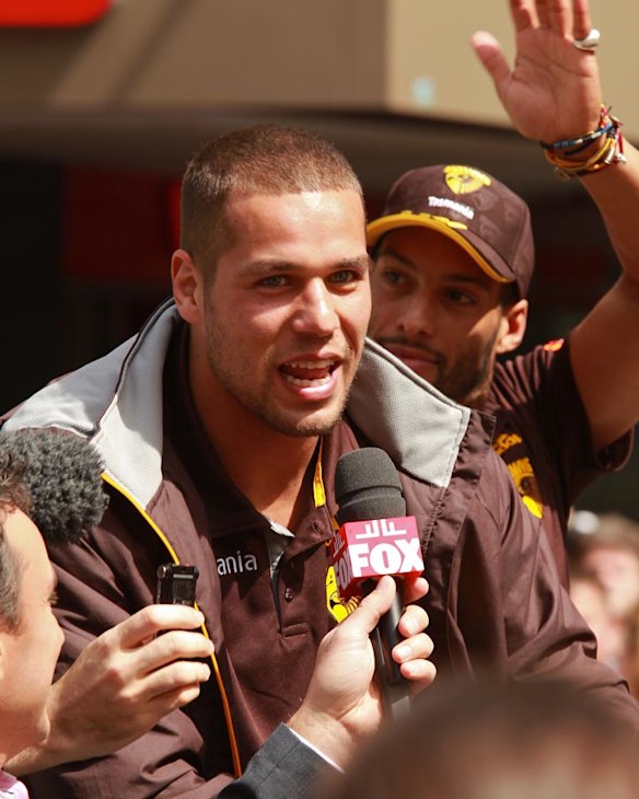 With Josh Gibson at the grand final parade, September 27, 2013.