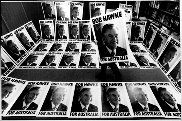 Labor Party posters astored at the Trades and Labor Council building in February 1990. 