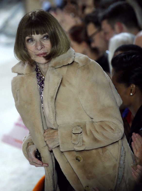 Anna Wintour at the Calvin Klein fashion show at the Fashion Week in New York.