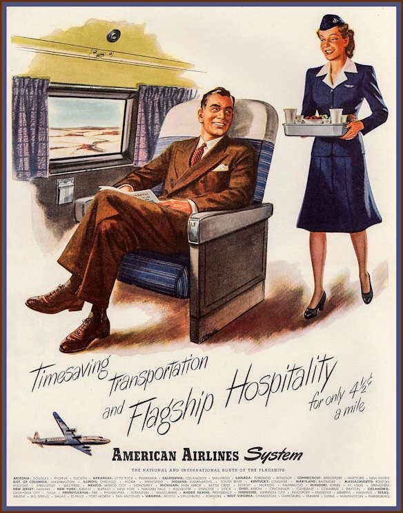A 1940s ad for American Airlines.