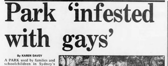 Newspaper clipping from Sun-Herald in May 1992, tendered at the LGBTIQ inquiry.