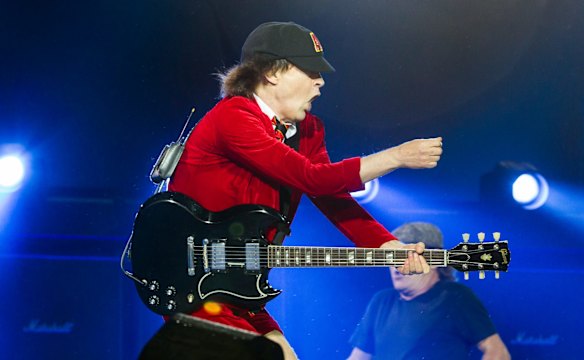 Guitarist Angus Young, the only original AC/DC member in the band. 
