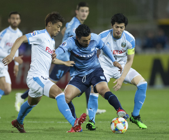 Backing up: Reza Ghoochannejhad was one of four players involved in Sunday's A-League grand final who featured on Tuesday night.