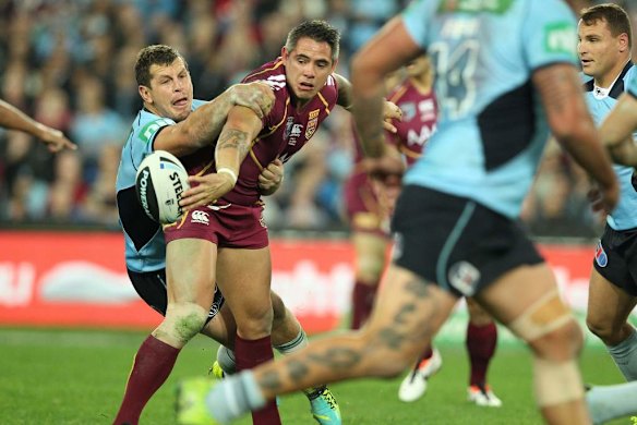 Action from the game.