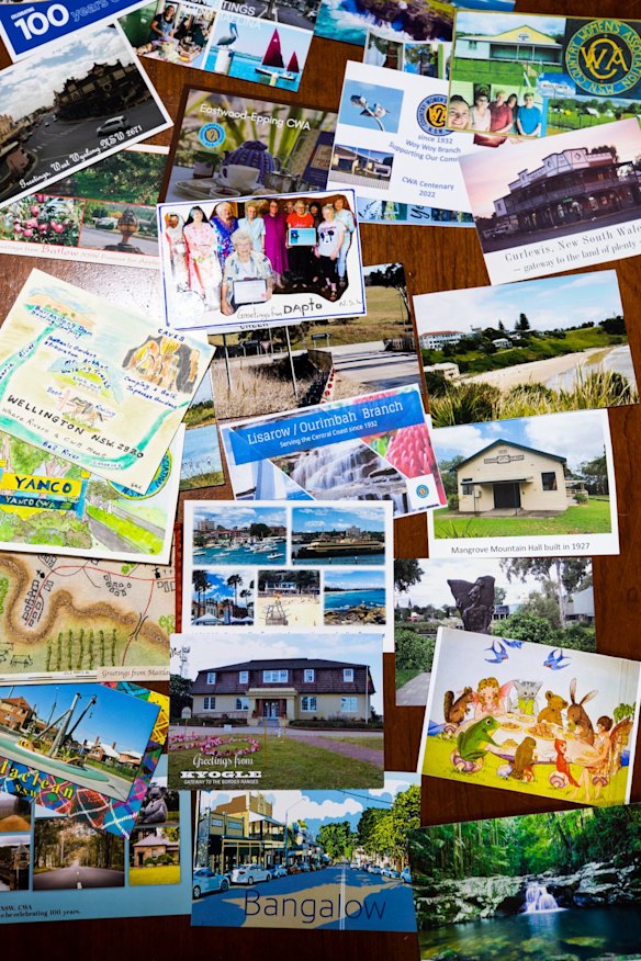 Some of the 150 postcards made by branches of the CWA for a special postcard project to mark the organisation's 100th birthday.