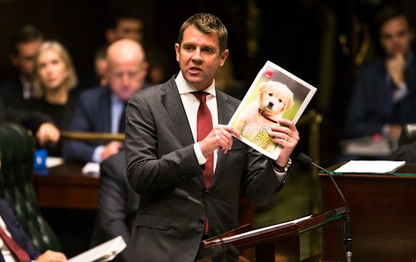 Premier Mike Baird talking about the Greyhound Industry at question time. 