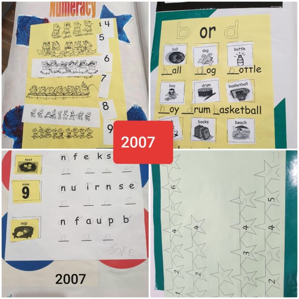 An example of Jake's schoolwork in 2007, when he was in primary school at Southern Autistic. 