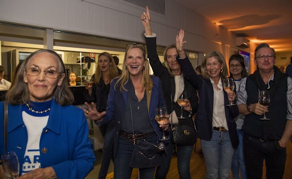 Dave Sharma,  Liberal candidate for the seat of Wentworth, with Gabrielle Upton, Eastern Suburb rugby Club, Rose Bay. FEDPOL Election19 18th May 2019 Photo by LOUISE KENNERLEY SMH