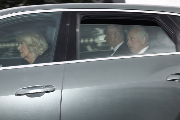 King Charles III and Camilla, Queen Consort leave the Balmoral estate as they return to London following the death of Queen Elizabeth II.