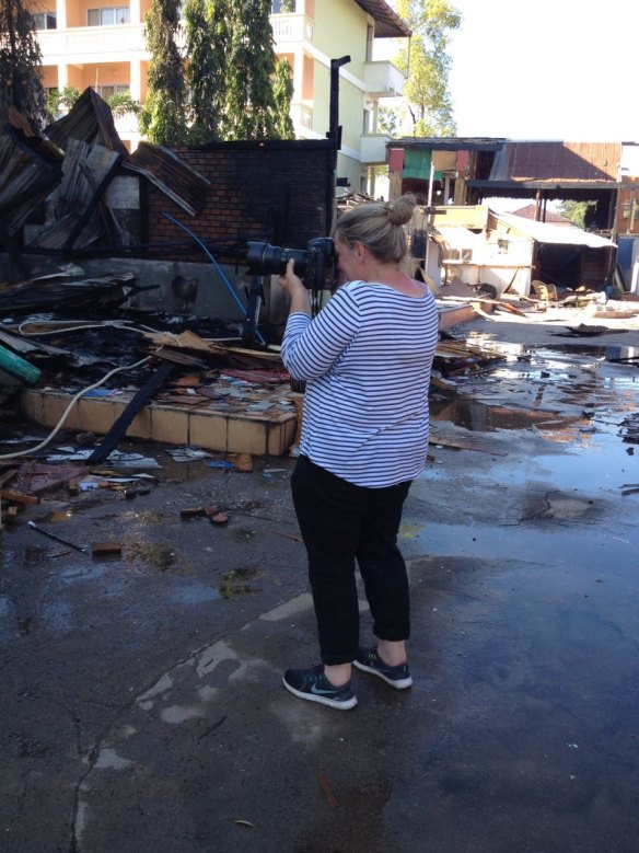 Kate Geraghty on the streets of Sihanoukville. 